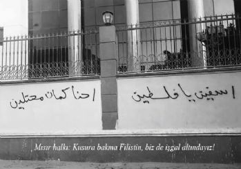 Duvarlara 'Kusura bakma Filistin, biz de işgal altındayız' yazıldı