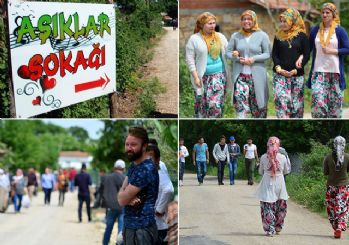 'Aşıklar Sokağı'nda yürüyerek kendilerine eş aradılar
