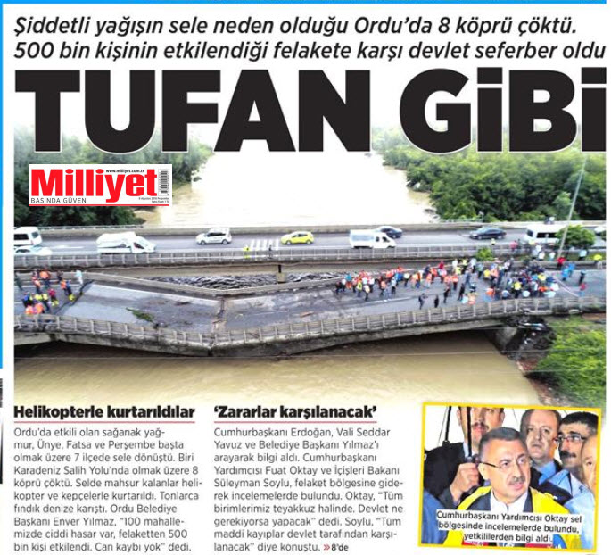 Sel felaketlerini gazeteler nasıl gördü